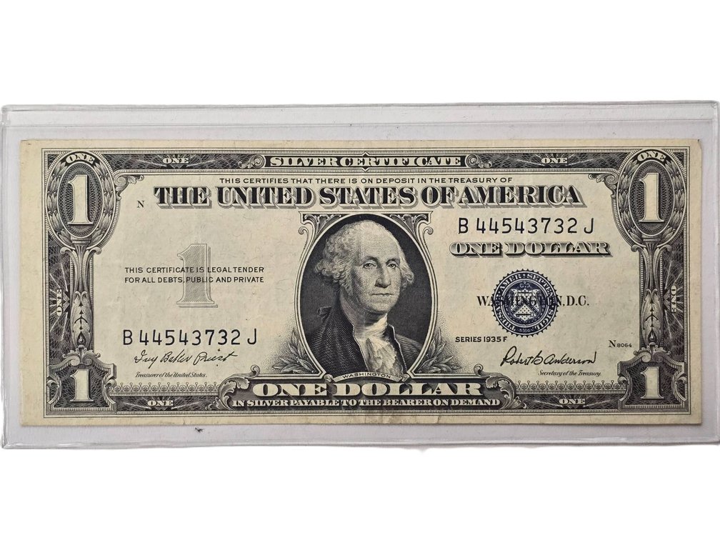 1935 F Series One Dollar Silver Certificate Note