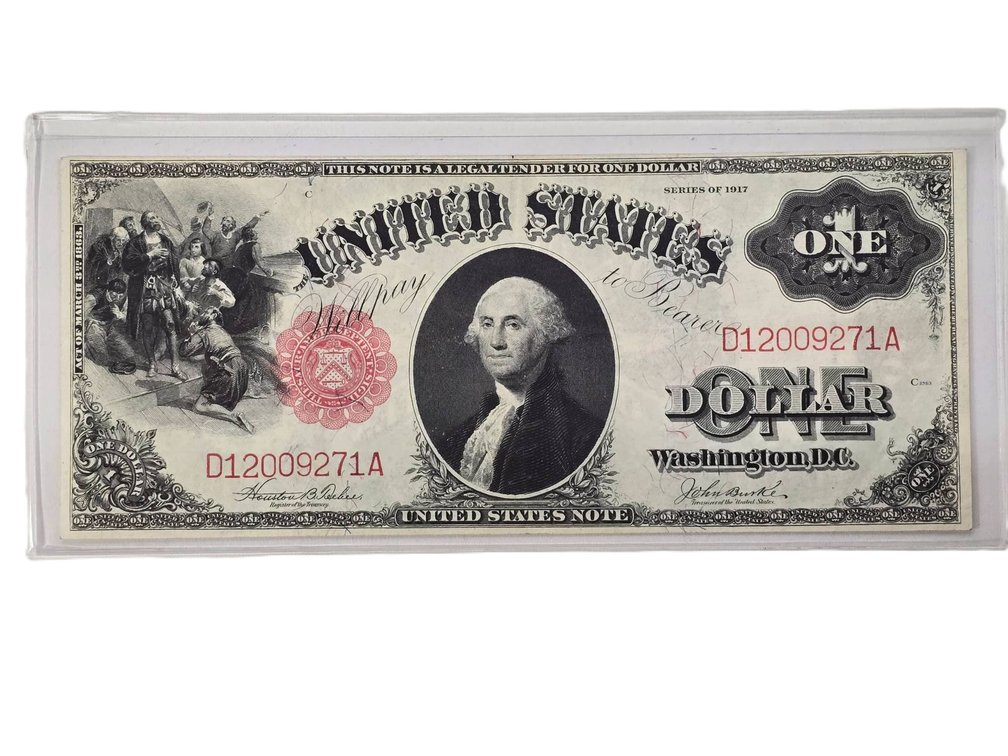 1917 Series $1 United States Large Note with Red Seal