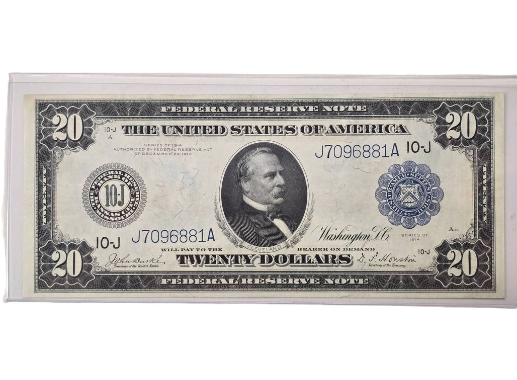 1914 $20 Federal Reserve Note, Blue Seal