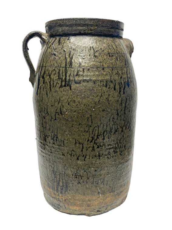 4-Gallon White County, Georgia Stoneware Churn Attributed to Cleater Meaders