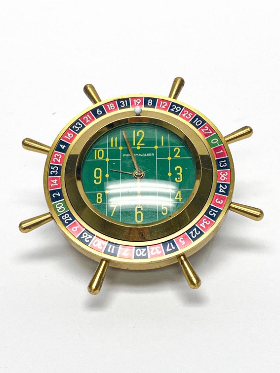 Phinney-Walker Nautical-Themed Clock with Roulette Dial