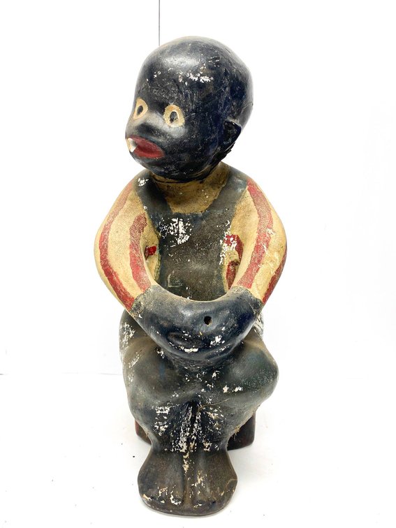 Black Americana Plaster Fisherman