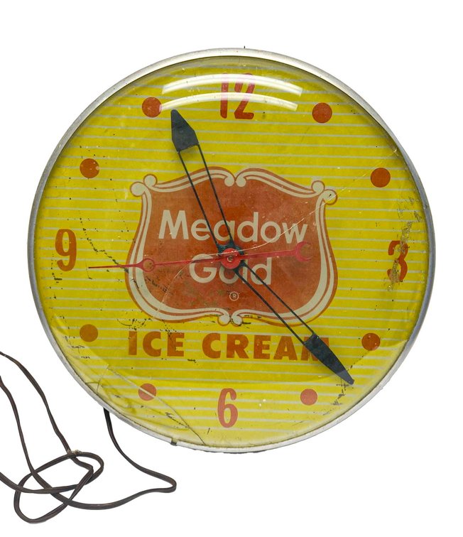Meadow Gold Ice Cream Bubble Clock made by Tel-A-Sign