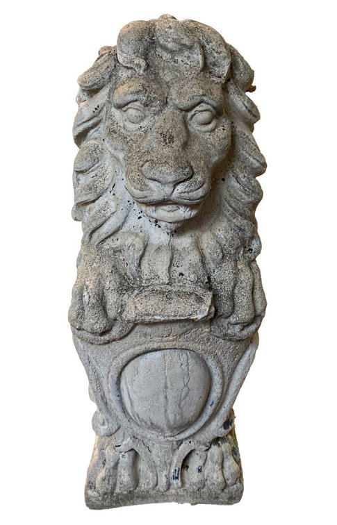 Concrete Lion Statue with Shield
