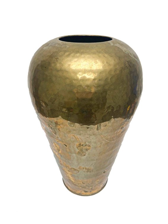 Vintage Hammered Brass Vase