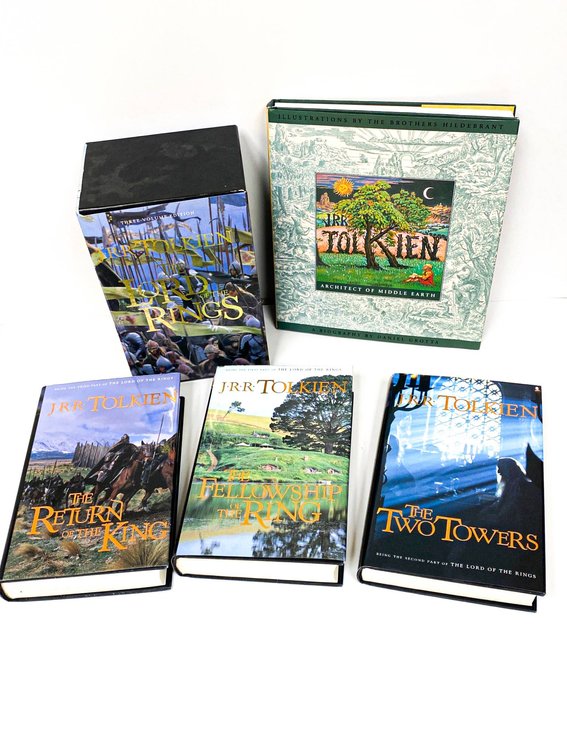 J.R.R. Tolkien Lord of the Rings Trilogy Boxed Edition and Autobiography 