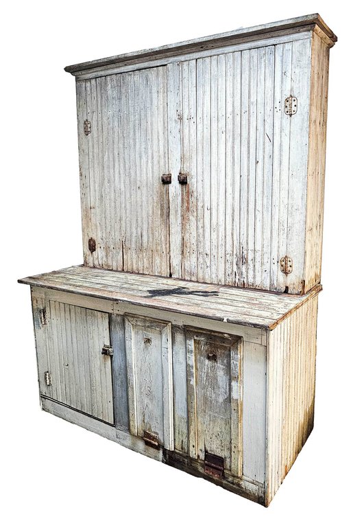 Two-Piece Wooden Farmhouse Kitchen Pantry Cabinet