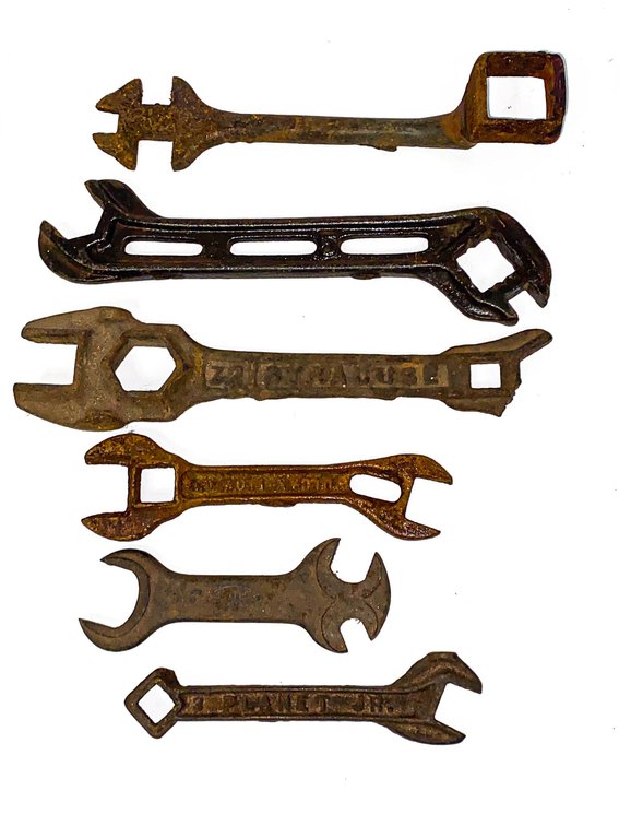 Cast Iron Plow Wrenches Including Planet Jr., Vulcan, and Syracuse