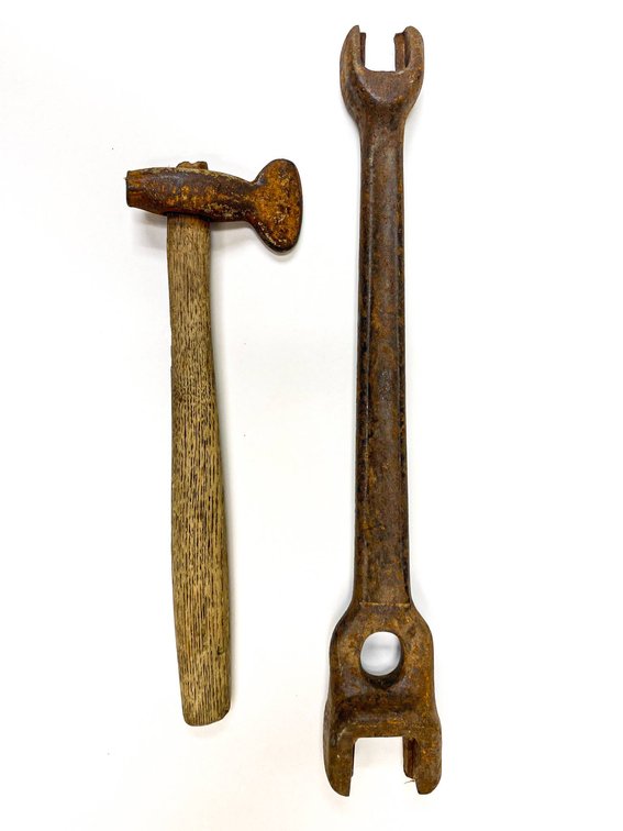 Antique Lineman’s Wrench and Unique Specialty Hammer 