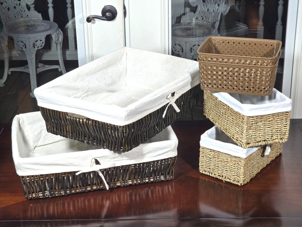 3 Pairs of Storage Baskets
