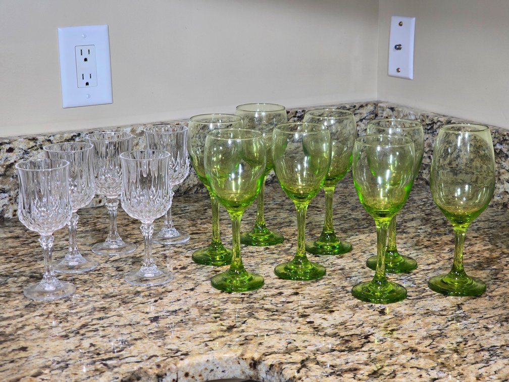 Cristar Copa Lime Green & Cristal D'Arques Goblets