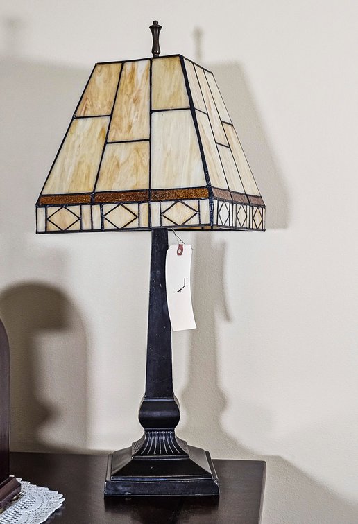Slag Glass Desk Lamp