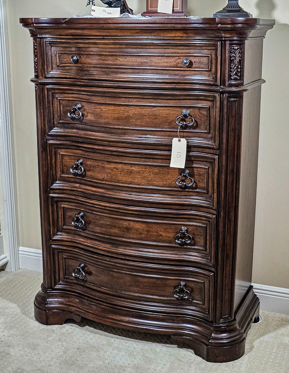 Tall 5-Drawer Bow Front Chest of Drawers