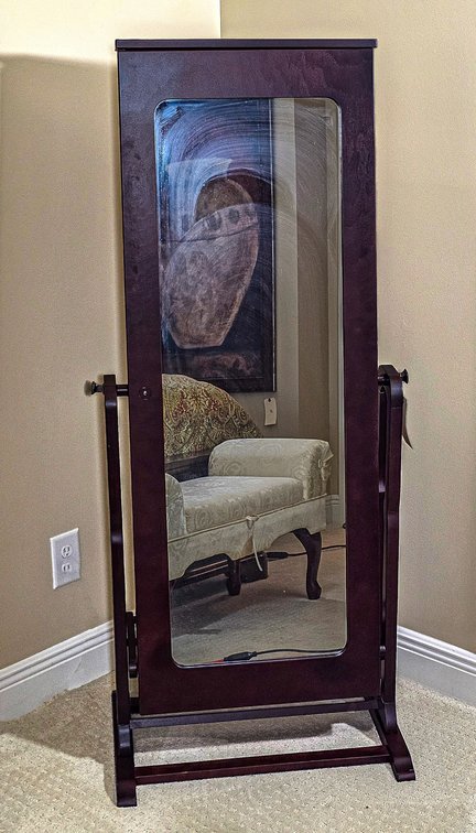 Cheval Mirror / Jewelry Cabinet Combination