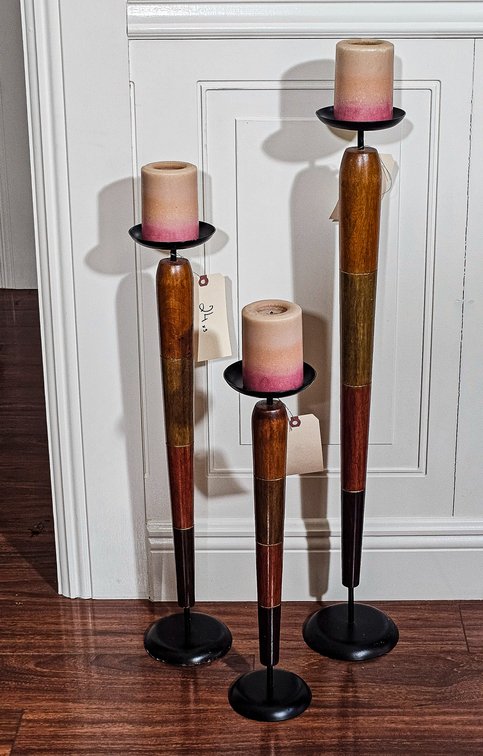 Set 3 Tall Pillar Candle Holders