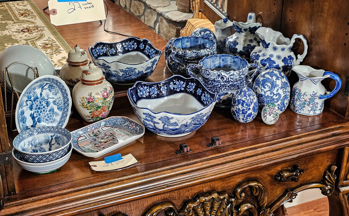 Contents of Bottom Shelf in China Cabinet