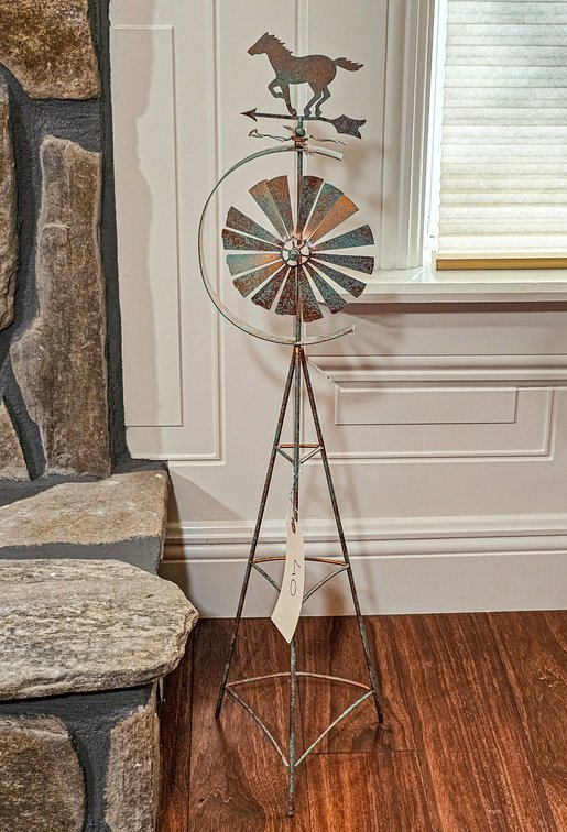 Small "Weathered" Copper Windmill Weathervane