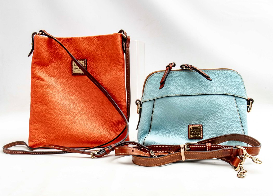 Dooney & Bourke Pale Blue & Coral Crossbody Bags