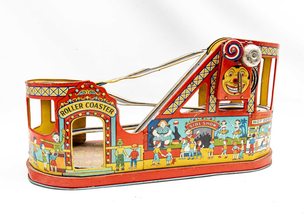 J Chein & Co Tin Litho Wind Up Roller Coaster