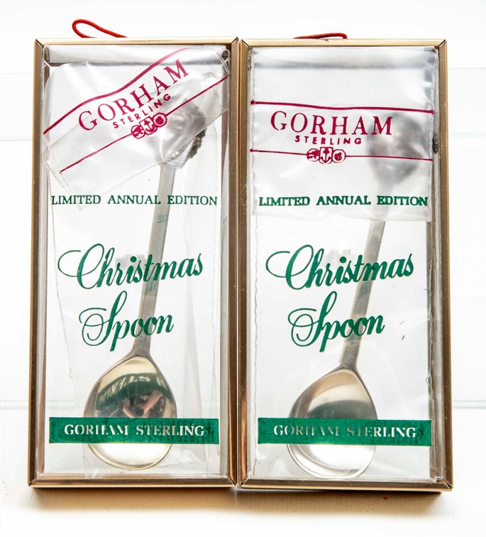 2- Gorham Sterling Christmas Spoons- IOP- 54 G