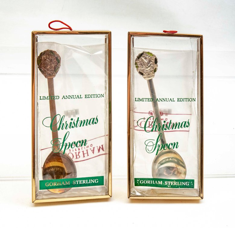 2- Gorham Sterling Christmas Spoons- IOP- 54 G