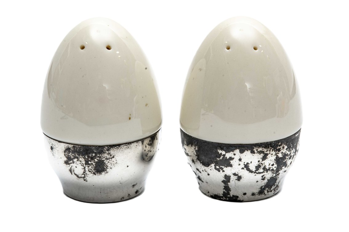 Towle- Sterling & Ceramic Salt/Pepper Shakers
