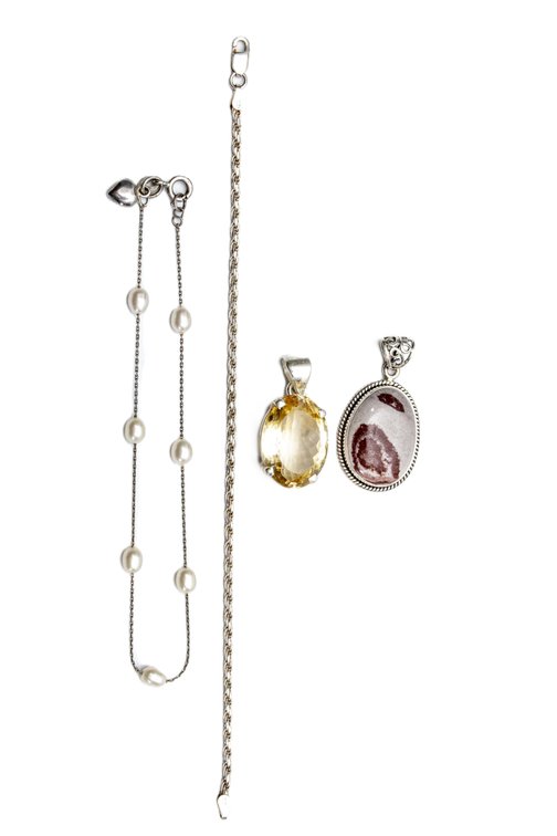2 Sterling Bracelets & 2 Pendants- 20.4 G