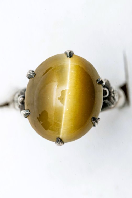 14K Y. Gold Ring w/ Tiger's Eye- 4.2 G