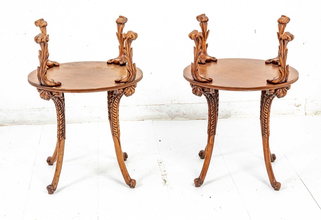 Pair of Adams Always Fine Furn. Plume End Tables