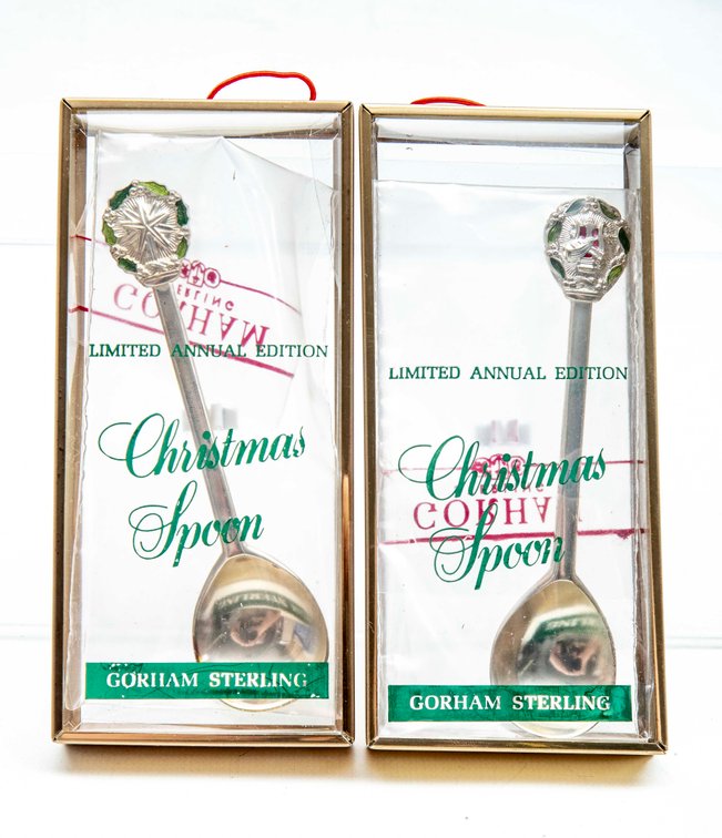 2- Gorham Sterling Christmas Spoons- IOP- 54 G