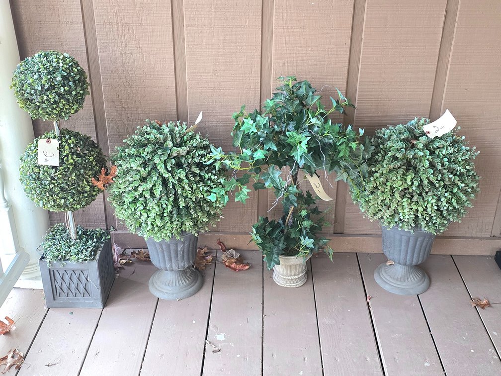 4 Outdoor Faux Topiaries