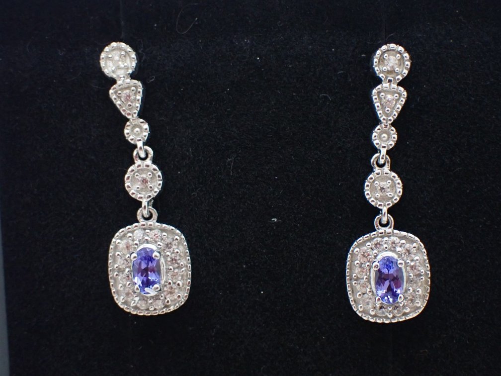 Tanzanite & White Zircon Earrings