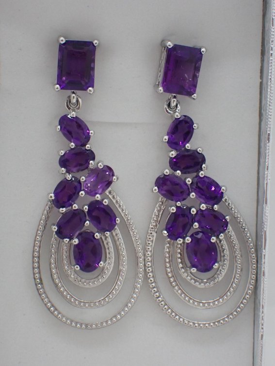 Deep Purple Amethyst Earrings