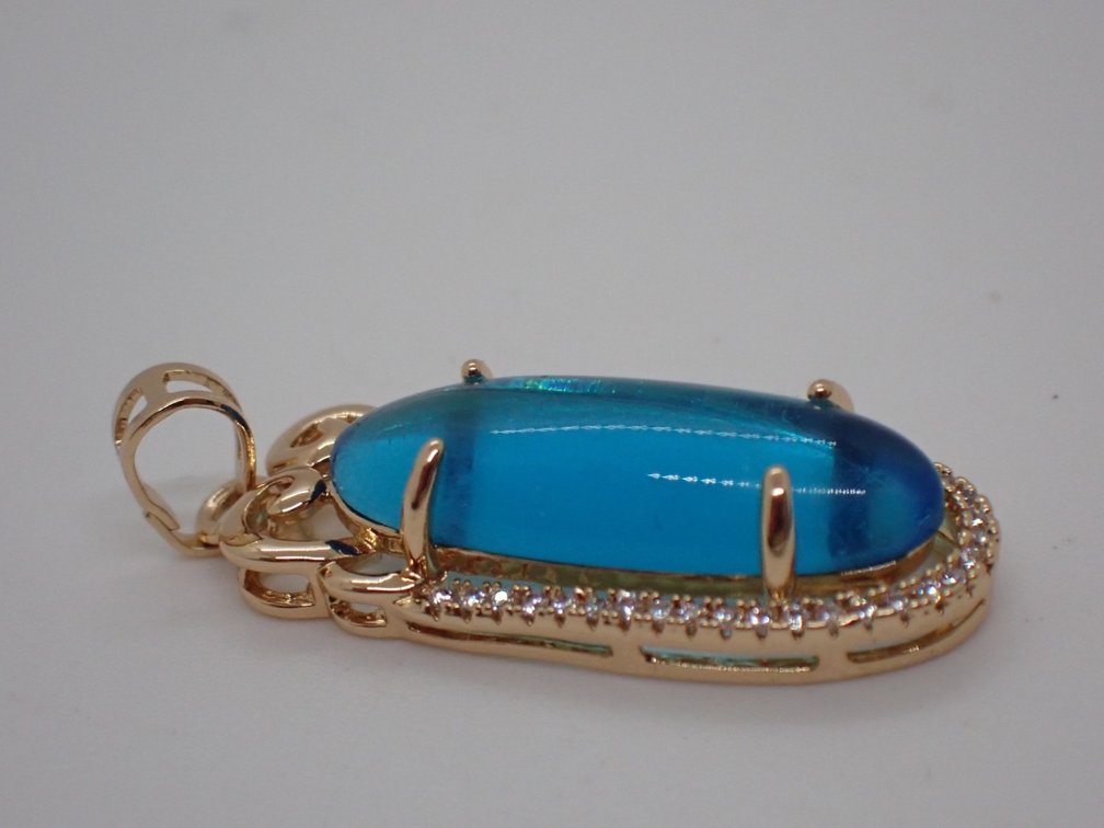 Aquamarine Simulant Pendant