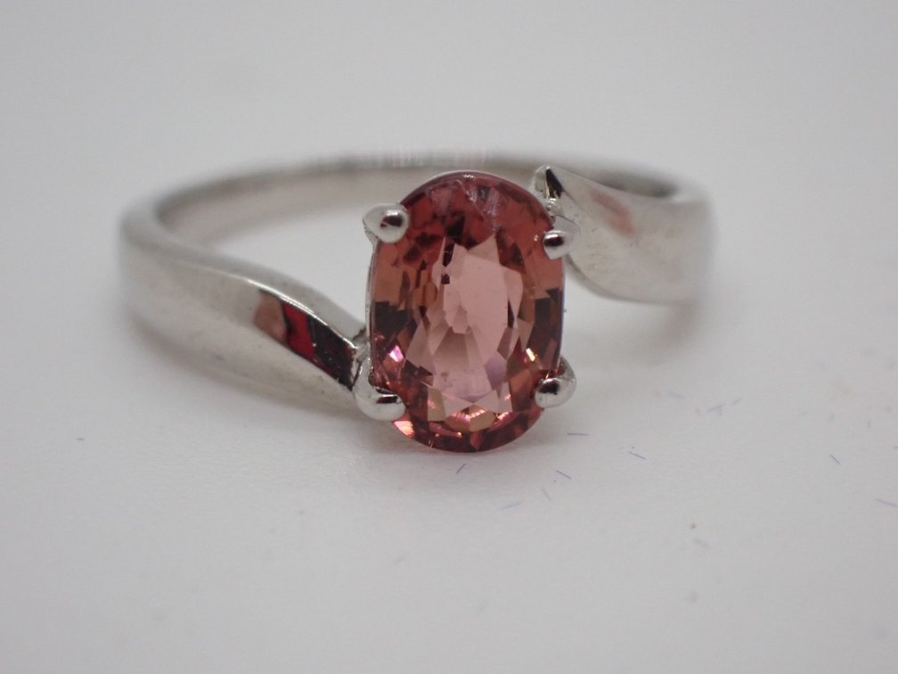 Orangey-Pink Tourmaline Ring