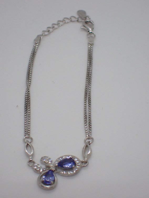 Tanzanite with Cubic Zirconia Accents Bracelet