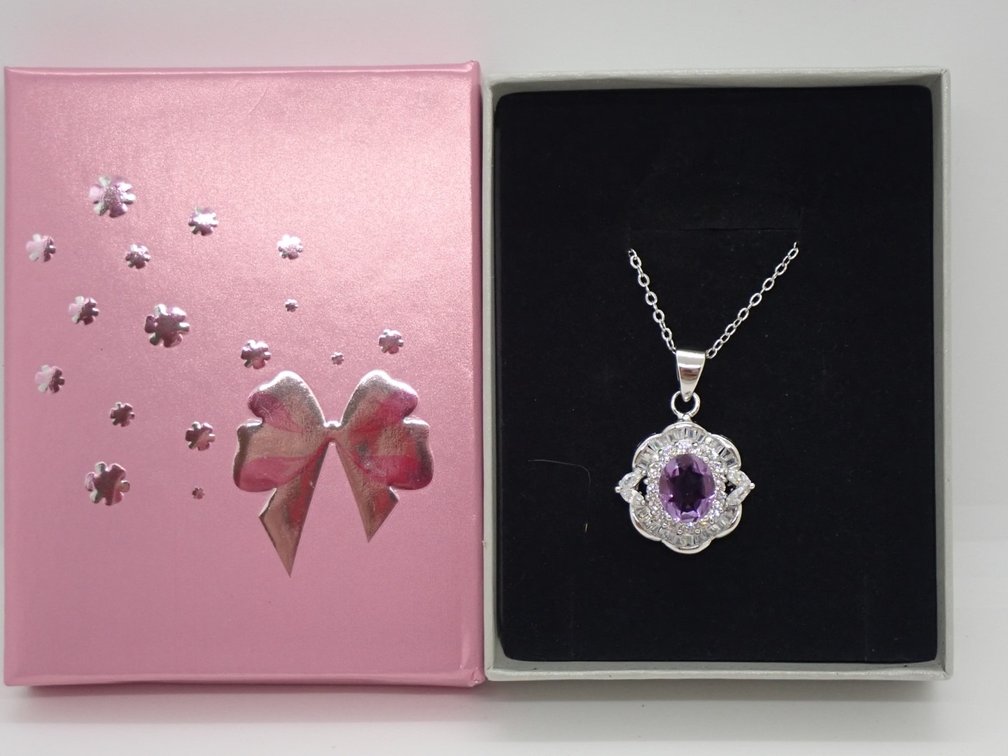 Amethyst with Cubic Zirconia Necklace