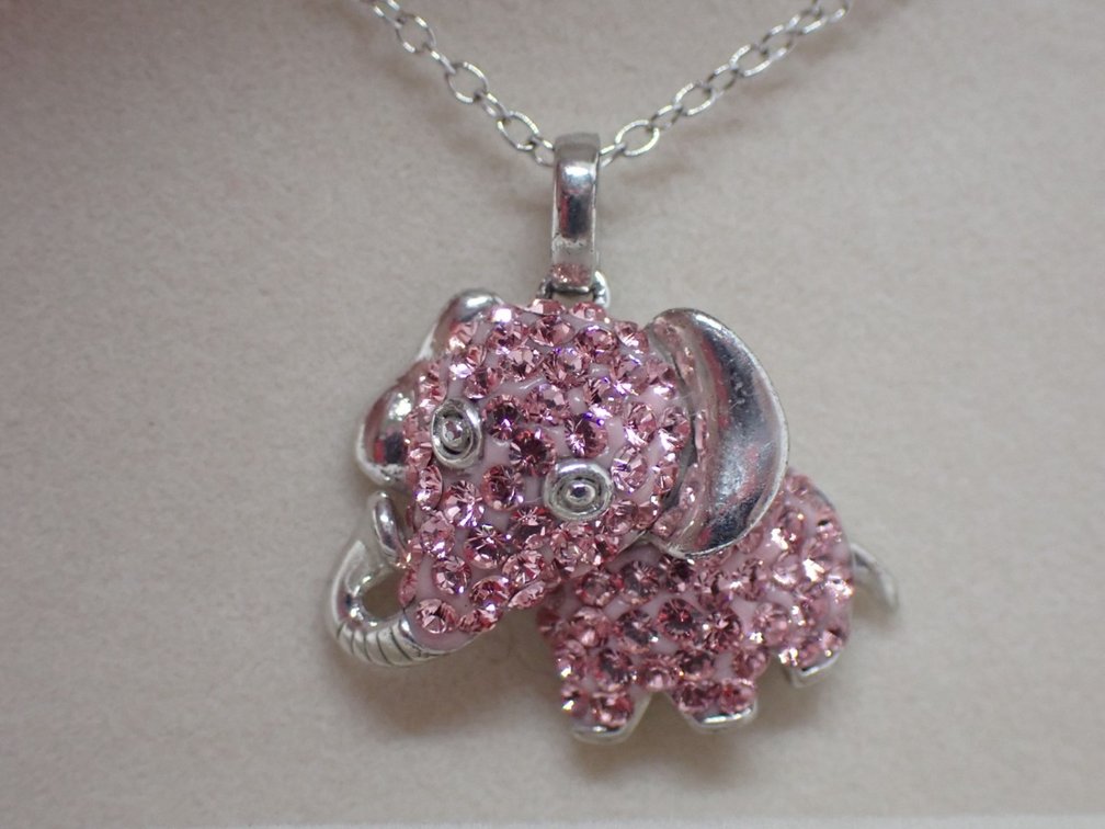 Pink Elephant Necklace