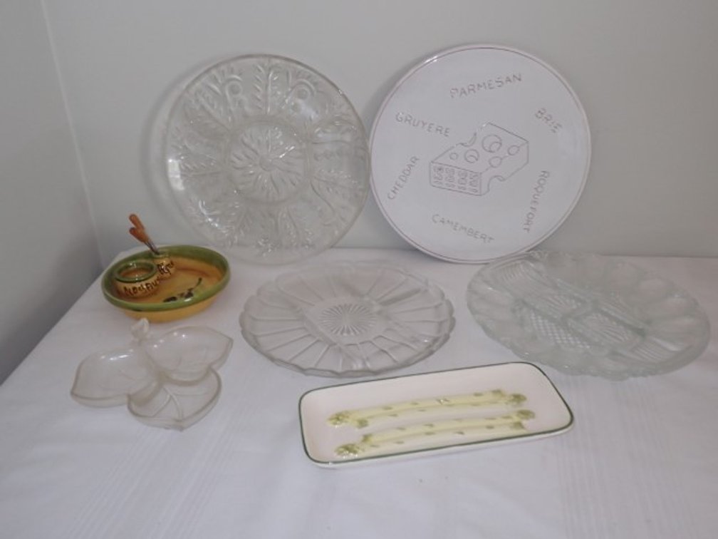 Serving Dishes including Deviled Eggs