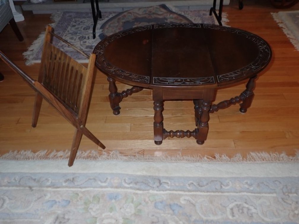 Small Drop Leaf Table and Magazine Rack