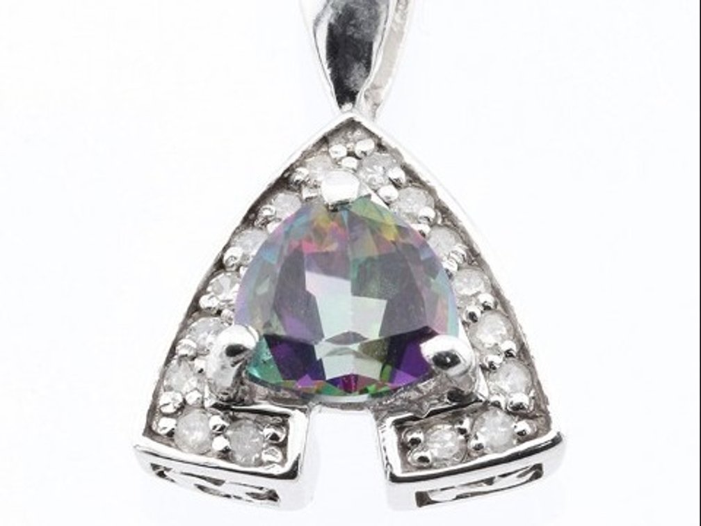 Trillian Mystic Topaz and Diamond White Gold Pendant
