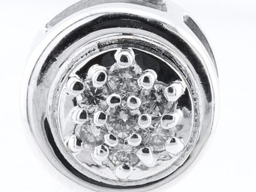 Diamond Circular 10K White Gold Pendant Slide