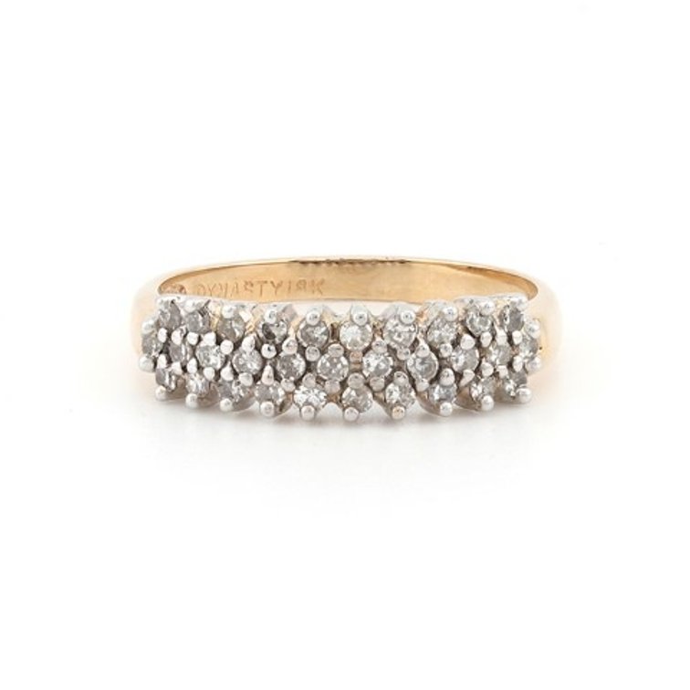 Diamond Cluster 18K Gold Ring (Size 9)