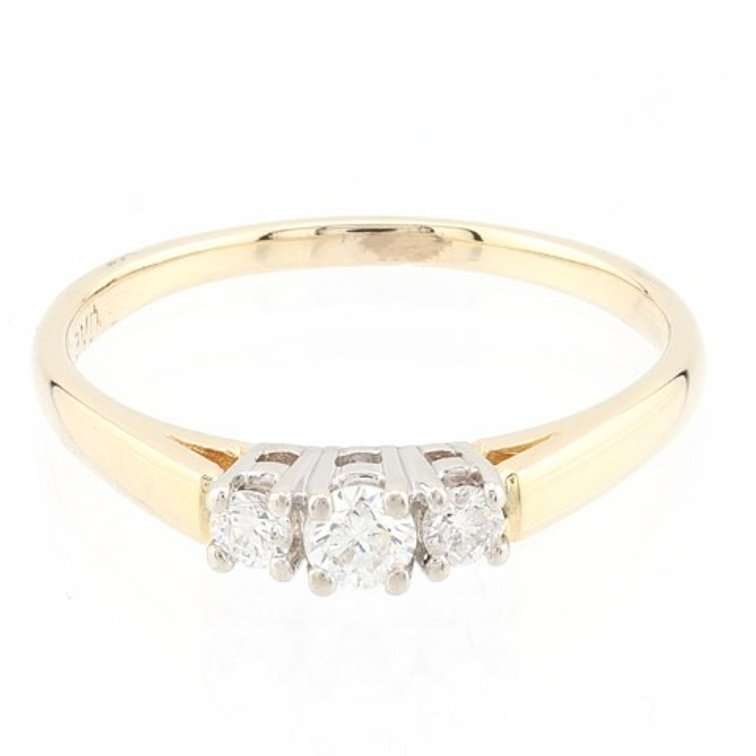 Diamond 14K Gold Ring (Size 8)