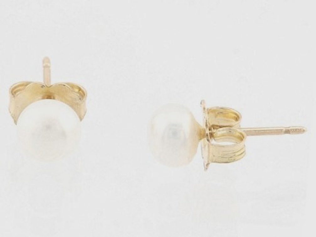 Freshwater Cultured Pearl 10K Gold Stud Earrings