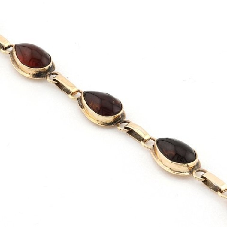 Amber Gold Linked Bracelet
