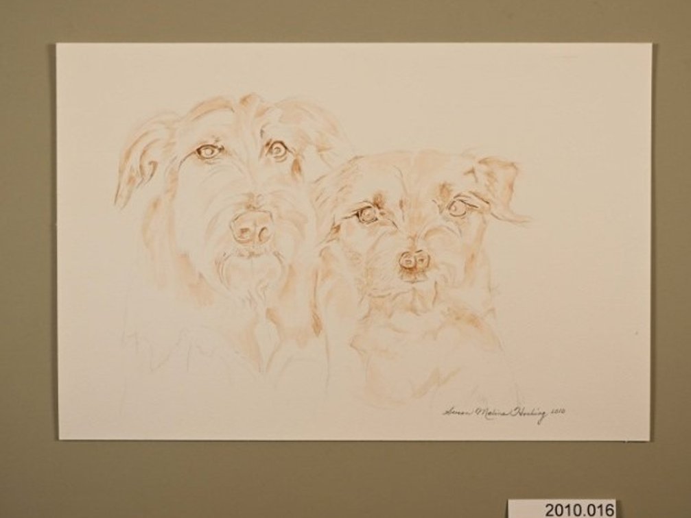 Two Dogs on 140lb watercolour paper