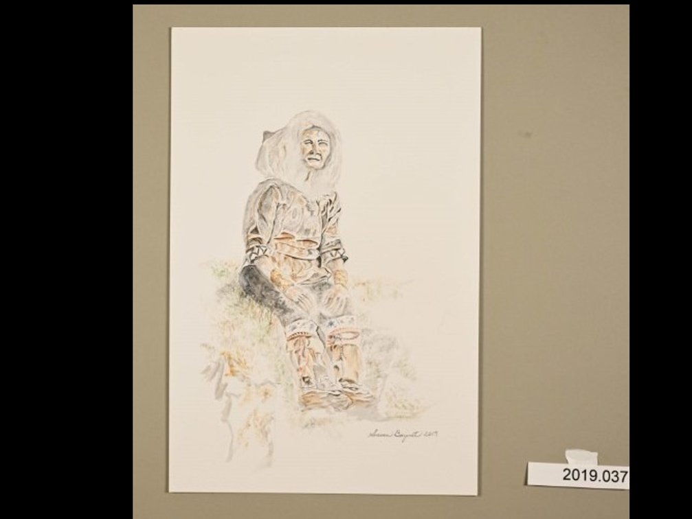 Inuit on Grass (Susan Bazinet) on 140lb watercolour paper