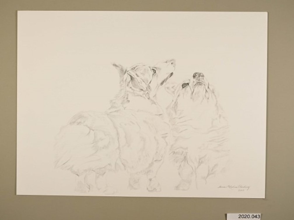Two Dogs Attention on 140lb watercolour paper