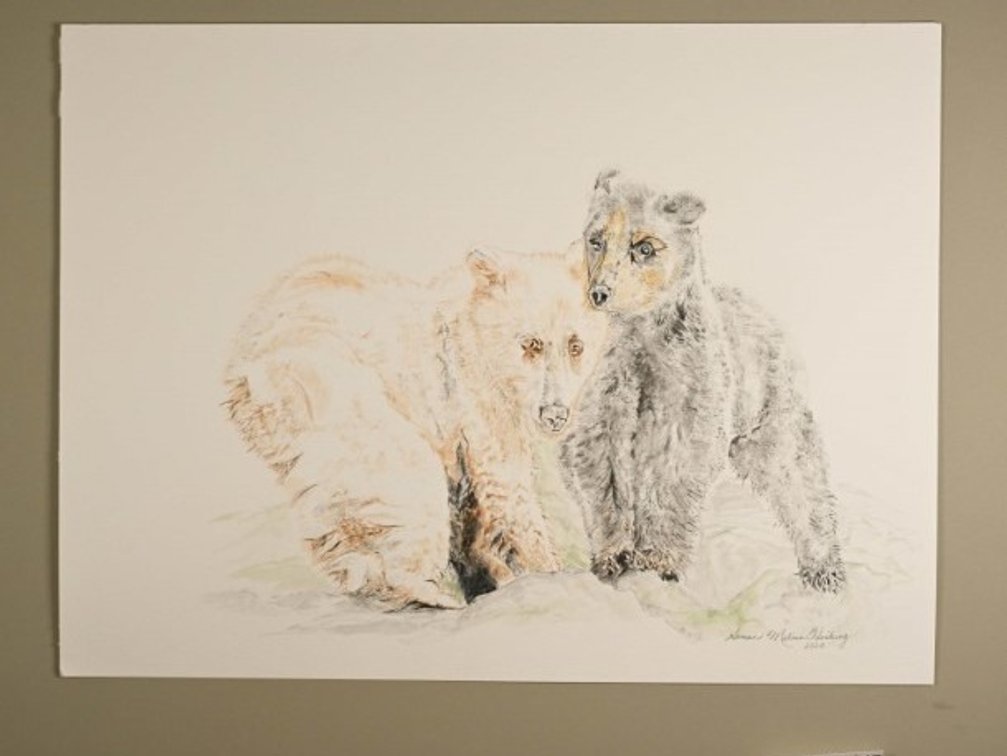 Two Bear Cubs on 140lb watercolour paper